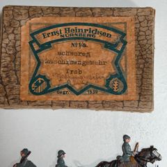 Vintage German WW1 Ernst Heinrichsen Nuremberg flat tin soldiers made in Germany, World War 1,  No 1/8 Heavy Machine Gun Team