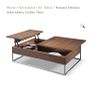 Natuzzi large coffee table with storage. Limited edition Italian design dark wood with brushed steel Image 2