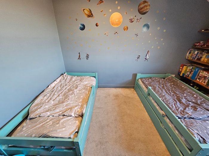 Two Kids Single Beds Turquoise