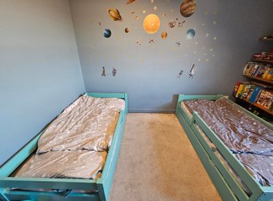 Two Kids Single Beds Turquoise