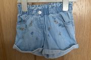 Next stonewash denim floral shorts aged 2-3