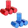 NEW SALE | 8 Pcs Aluminum Tire Valve Stem Caps Metal Car Dust Caps for Car Tyres Universal Tyre Valve Caps Car Caps with Gasket for Motorbike, Trucks, Bike, Electric Scooter, SUV, Baby Buggies (red, blue) Image 4