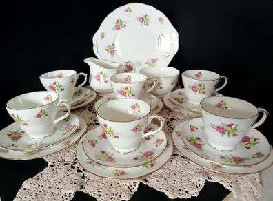 NEW Boxed Duchess English Bone China 21 Ps Tea Set "Carnation"