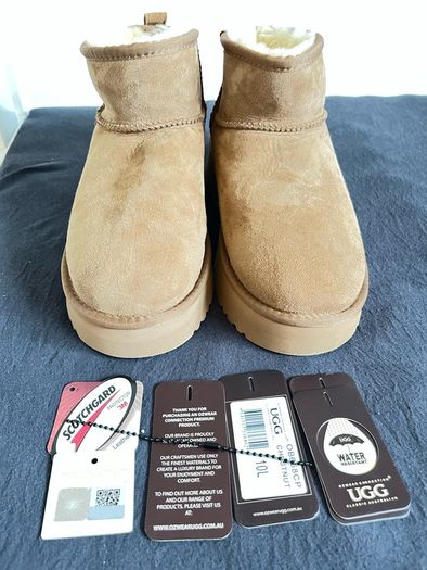Ugg boots chestnut short platform