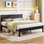 King Size Bed Frame with Wooden Headboard  Under-Bed Storage for Master Bedroom, Couples, Heavy Duty Metal Frame 800 lbs, Noise-Free, No Box Spring Needed, Easy Assembly , Black Oak Image 6