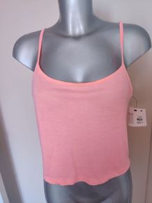 BNWT Atmosphere neon pink crop top size UK12 EU40 Postage included