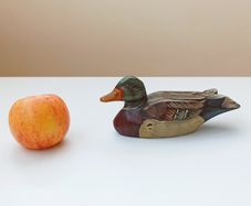 Wooden hand painted duck  H 7cm