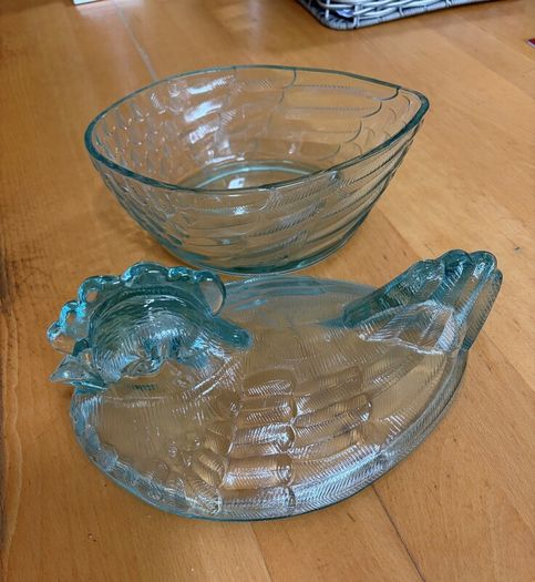 Glass Hen for storing Eggs