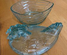 Glass Hen for storing Eggs