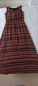 Black/Coral Stripe Dress