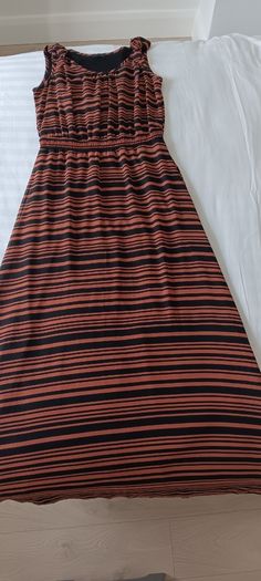 Black/Coral Stripe Dress
