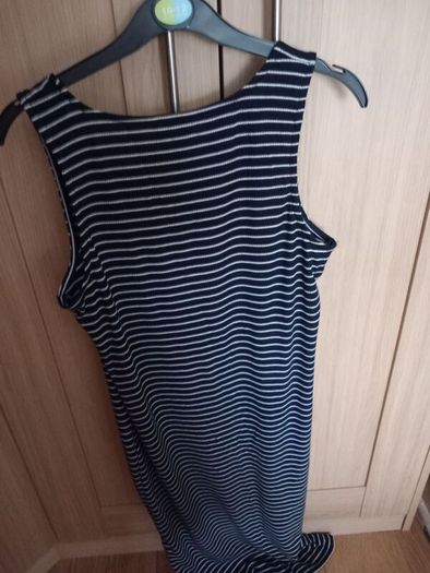 Ladies Midi Navy Stripe Dress