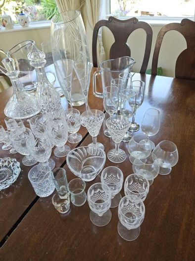 Large Job Lot - Various Crystal and Glass - Glasses, Decanters, Vases