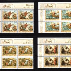 2002 Ireland Millennium of Declaration of Brian Boru as High King of Ireland Commemorative Stamps Plate Blocks 1A1A1A1A Mint Never Hinged (MNH)