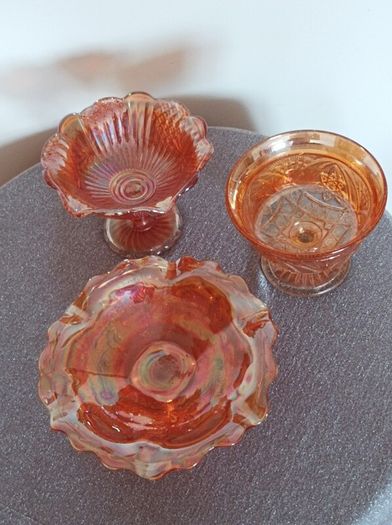 Vintage Carnival glass . Price from 25 euro.