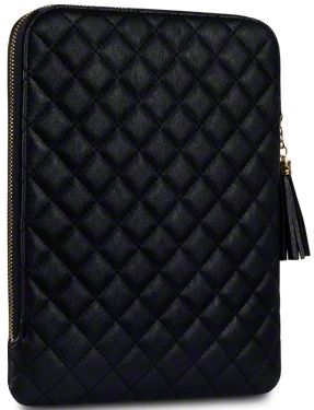 New Ipad 3 / 2 Alesha Quilted Leather Case Cover REDUCED  Black , Cream By Covert