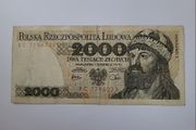 Poland 2000 zlotych banknotes 1979