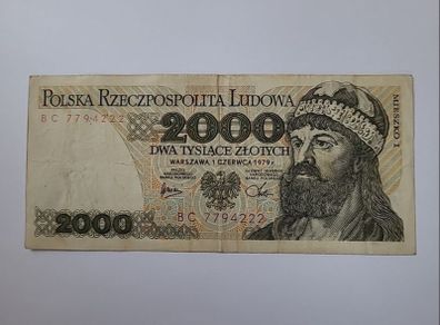 Poland 2000 zlotych banknotes 1979