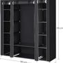 Canvas Folding Camping Wardrobe Extra Large 175 x 150 x 45 cm Gray Image 2