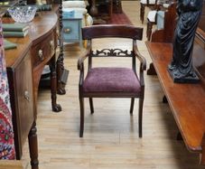 Regency Mahogany Open Armchair