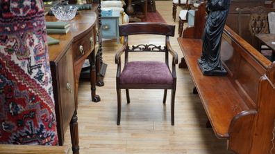 Regency Mahogany Open Armchair