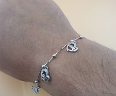925 Sterling Silver Heart Charm Bracelet with LOVE Pendants Elegant Adjustable Chain Jewelry