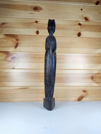 African Statue Ebony Carved Wood Figure Vintage Sculpture Statues