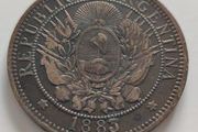 Argentina 2 Centavos 1883 Rare Coin