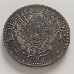 Argentina 2 Centavos 1883 Rare Coin