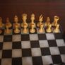 Antique Chess Set and Board Image 2