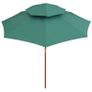 Double Decker Parasol 270x270 cm Wooden Pole Green Image 2