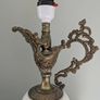 antique marble and brass lamp Image 2