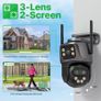 2K 6K 9MP HD IP Camera Outdoor Three-Lens External WiFi Camera 4K 8MP Dual Screen Security PTZ Cam Auto Tracking Surveillance iCSee Image 3