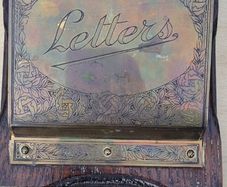 Vintage Brass and Wood Wall Mount Letter Rack