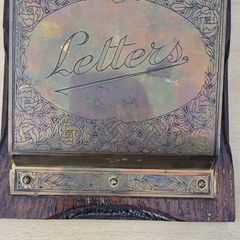 Vintage Brass and Wood Wall Mount Letter Rack
