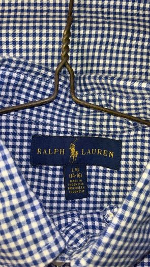 Polo Ralph Lauren Kids  Long Sleeve Striped Shirt Kids 14 16 Blue Stripe