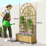 Wooden Raised Planter with Trellis, Raised Bed for Garden with Lattice and Drainage Holes for Climbing Plants Image 2