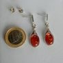 Natural amber sterling silver drop earrings Image 3