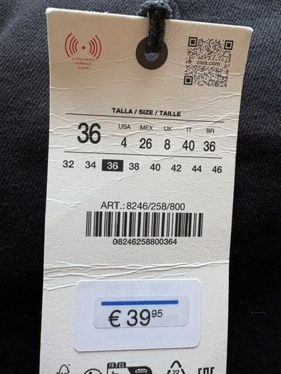 Zara ZW The Tailored Wide Leg Jeans Black