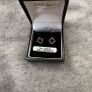 9ct gold onyx quatrefoil earrings Image 3