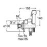 Roca BE FRESH - Wall-mounted bidet shower set with mixer tap wall bracket, chrome finish Image 2