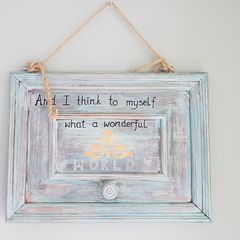 2x wooden home decor