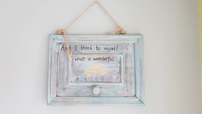2x wooden home decor