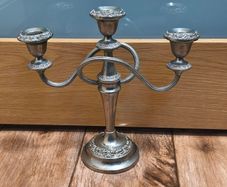 Silver Plated Three Arm Candelabra Candle Holder Vintage Antique Collectable Retro