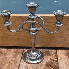 Silver Plated Three Arm Candelabra Candle Holder Vintage Antique Collectable Retro