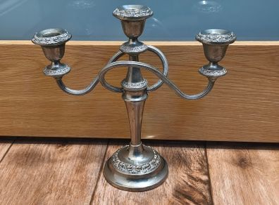 Silver Plated Three Arm Candelabra Candle Holder Vintage Antique Collectable Retro