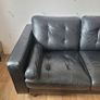 2 Leather couches-  2 seaters, black Image 2