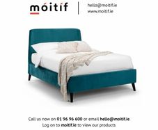 Fred Curved Velvet King Size Bed - Teal