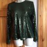 M&S Ladies Green Long Sleeve Sequin Party Festive Top size 12 Bnwts Image 3
