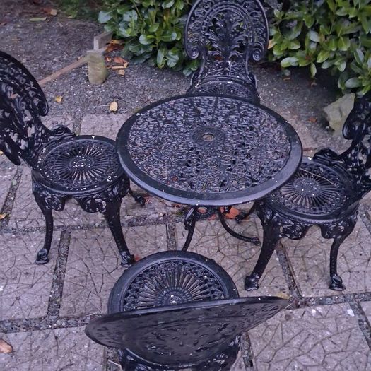 patio garden cast iron set